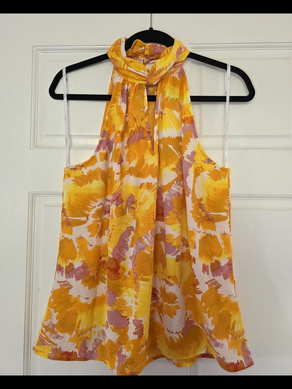 NWT - DR2 Bright Yellow Floral Halter Blouse